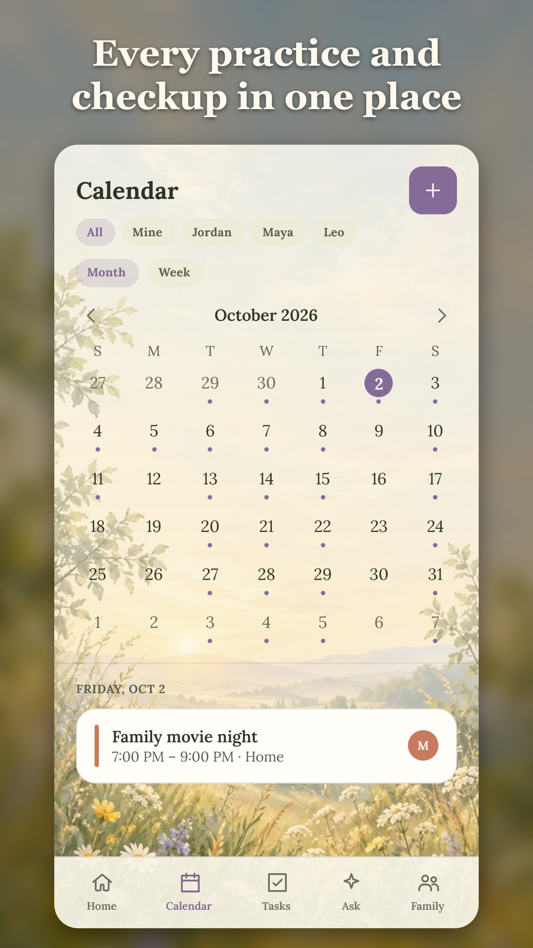 One calendar, together