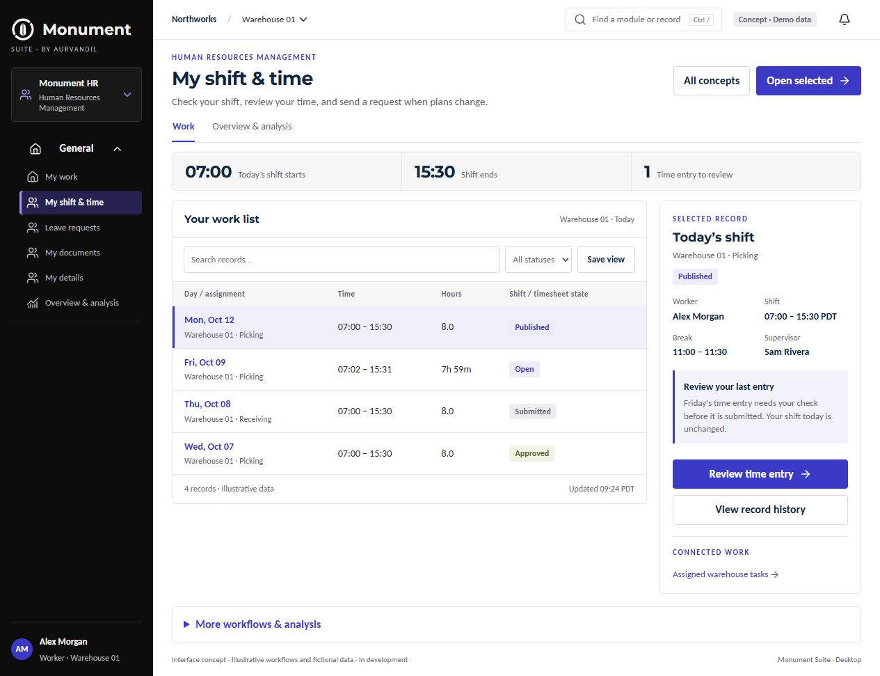 Human Resources · Desktop interface concept