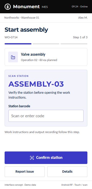 Verify the work center interface concept